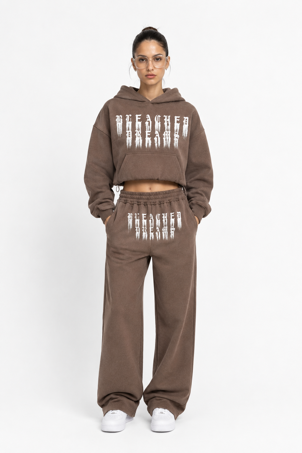 Hoodie Crop café  - CRONOS