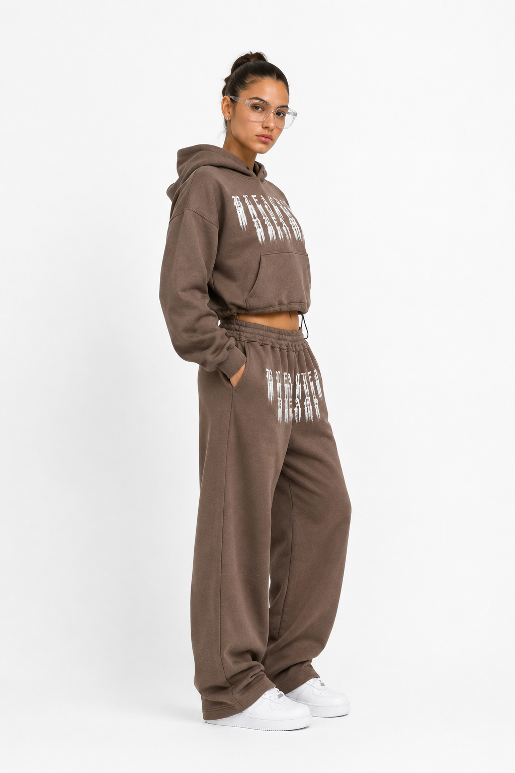 Hoodie Crop café  - CRONOS